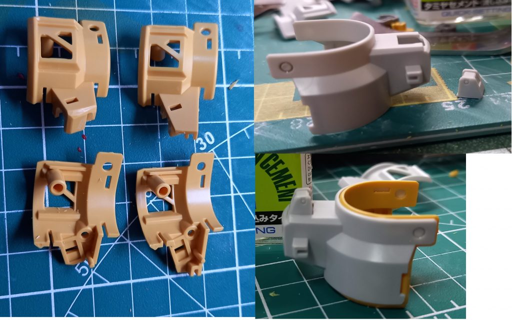 止む無く内側パーツをFから流用しミックスすることに。干渉部を削り、端上部を移植してでっち上げました。