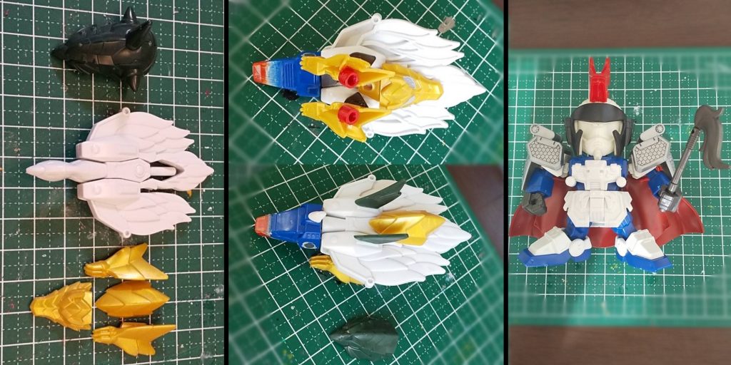 ●制作工程コアイージーのヘッドは、「ゴッドガンダム」のコアランダーから。