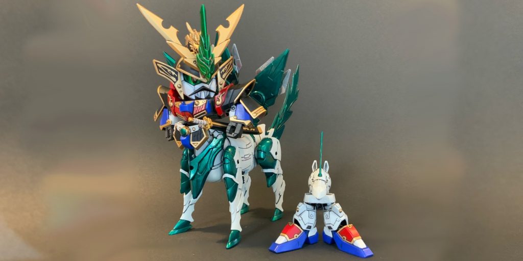 ●ケンタウロス形態 おまけ元祖SD武者精太のギミック「見事なAラインフォルムであるぞ」最後までご覧頂き、ありがとうございました!https://gumpla.jp/sd/926977