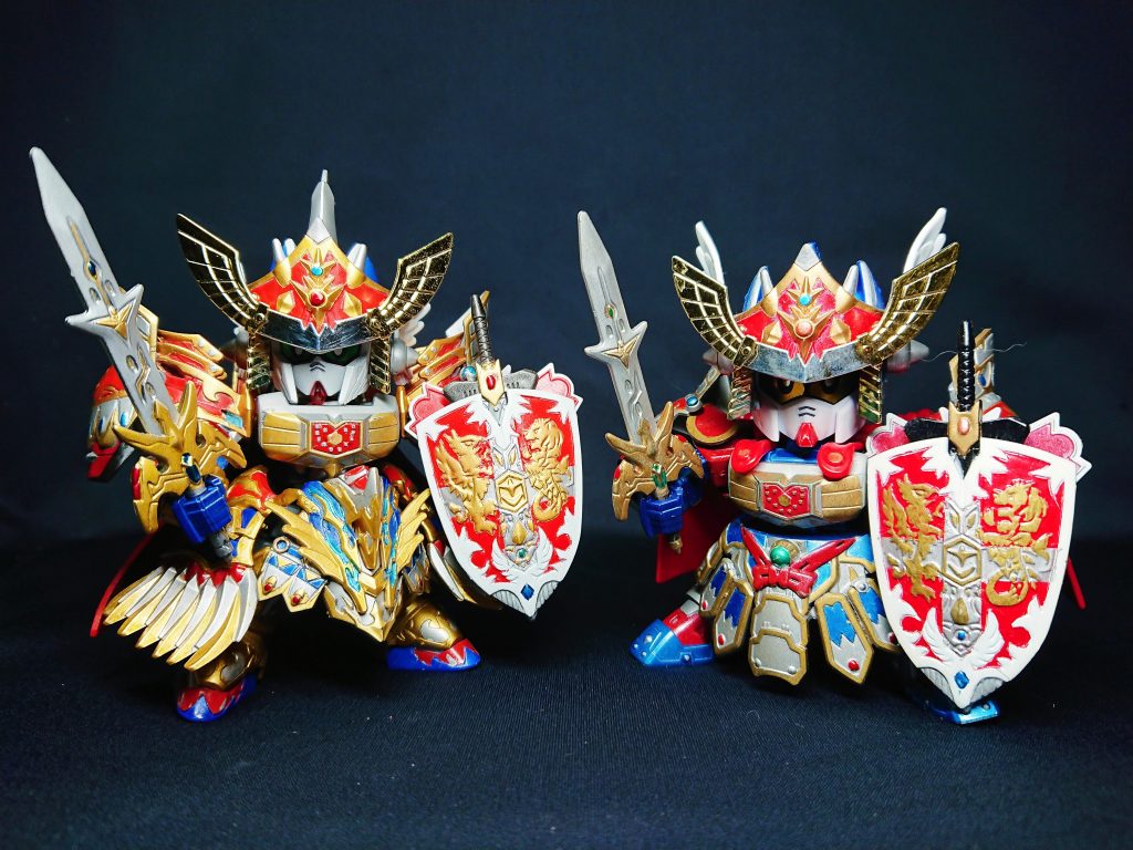 可動はやはりLGBB+三国伝がベースなぶん過去作のほうが優秀。見た目は過剰装飾なぶんヒーローズが優秀。次はキングガンダムIII世あたりを作りたいです。