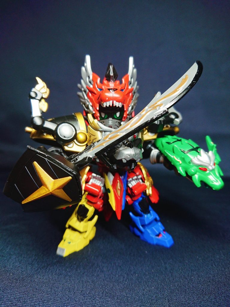 怒りにより激闘ガンダムと麒麟獅子の合体した姿。巨大な激麟剣と緑龍手甲を武器にし戦う。