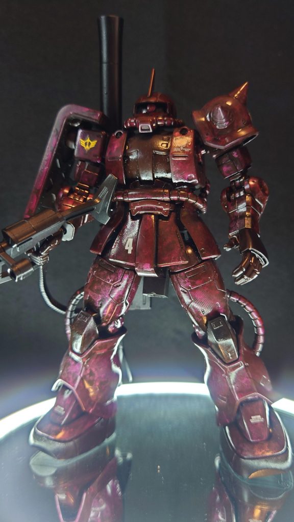 下地のシルバーが弱過ぎましたね…これではクリアー吹いても色味の変化に乏しく効果が薄い。