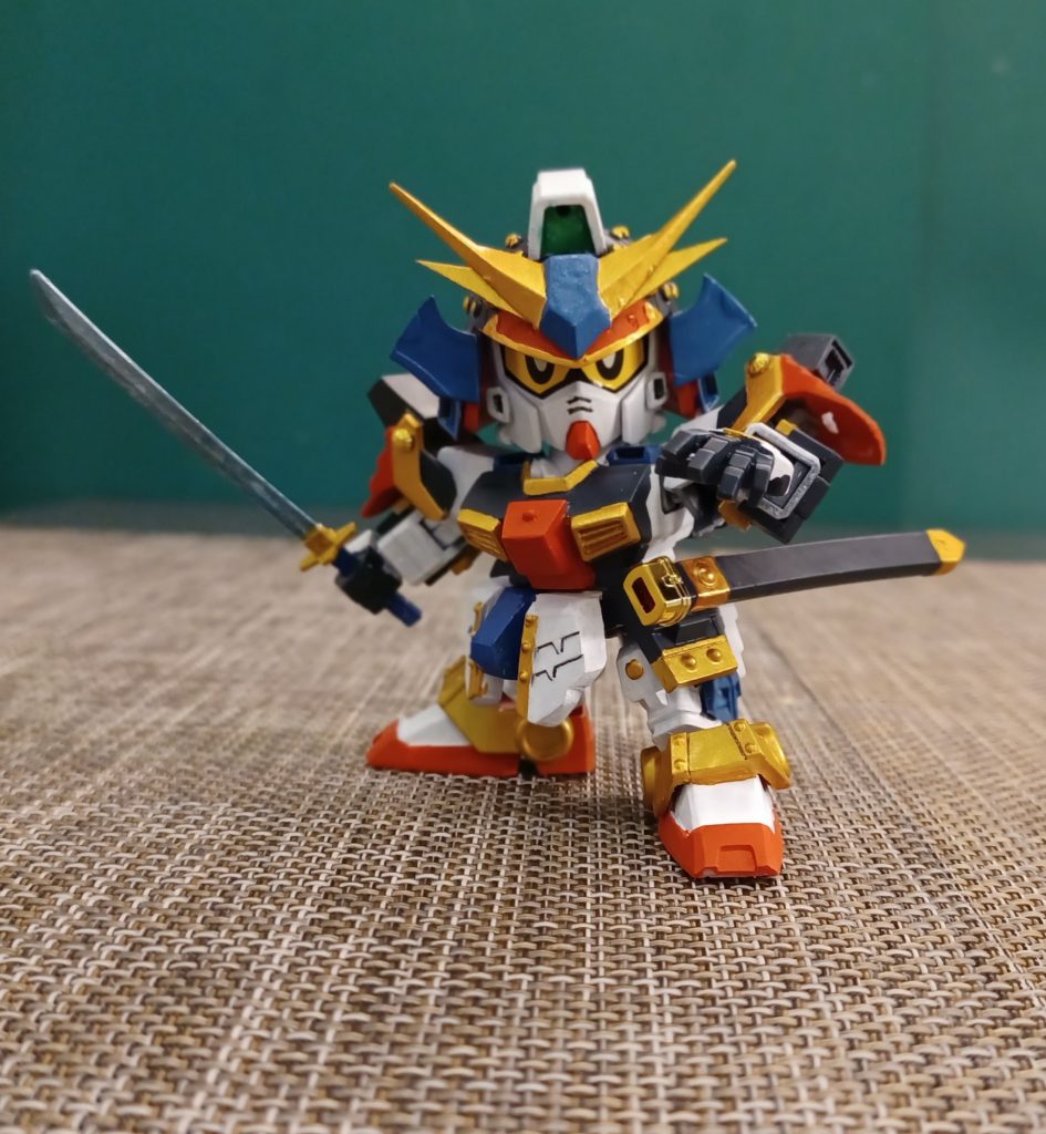 次代－暮荒烈驅主，這次是由gundam an-01twilight axis主機為 概念改造武者，配色上是参考原武者荒烈，今次亦加册入我的百鬼糸列一角中的武士。–2枚目/制作者：@kcwong13002623