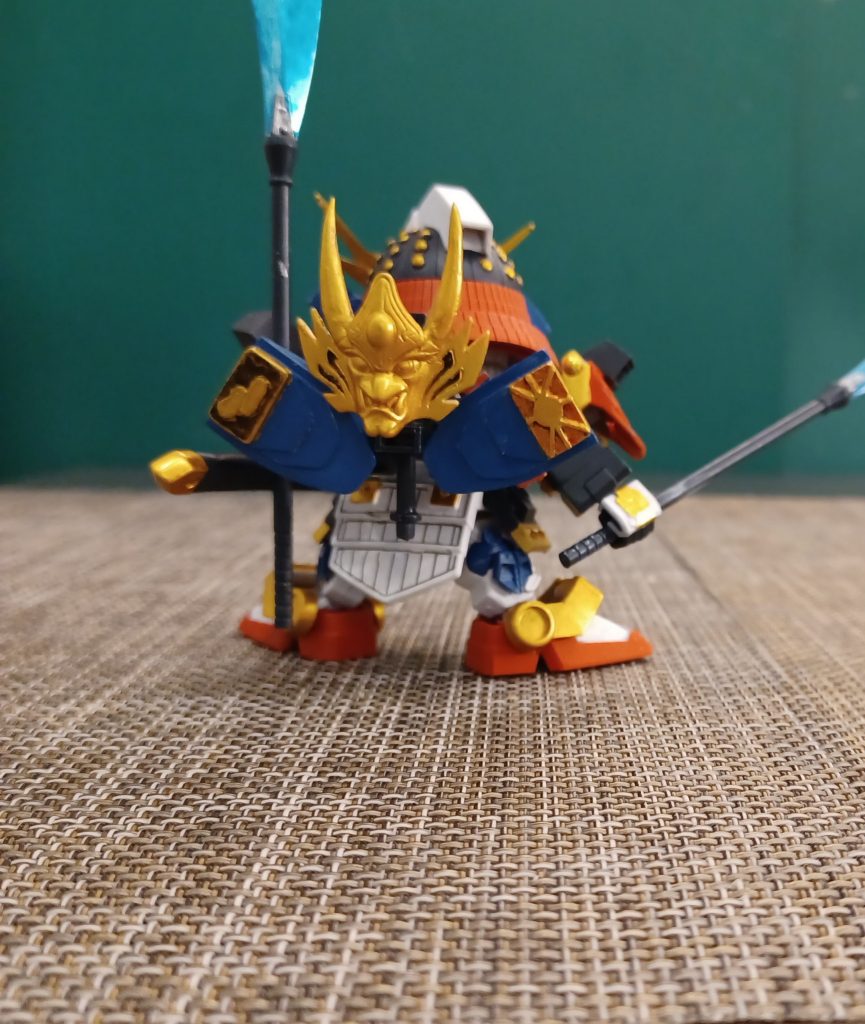 次代－暮荒烈驅主，這次是由gundam an-01twilight axis主機為 概念改造武者，配色上是参考原武者荒烈，今次亦加册入我的百鬼糸列一角中的武士。–4枚目/制作者：@kcwong13002623