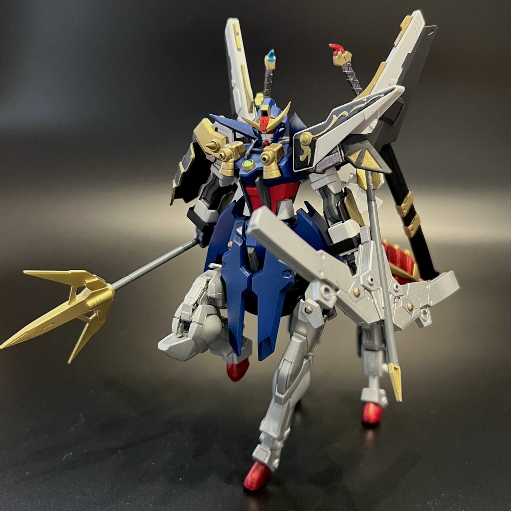 【フル装備】武者種参駆の弓と槍を装備させました。最後に...使用マーカーです。ティターズブルー(ブルー+メカグレー)、ブラック、ロイヤルメタレッド、メッキシルバー、シルバー、ゴールドエアブラシシステムで塗装したあと、プレミアムトップコート【つや消し】を吹いています。各所にある描のようなパーツは百均のネイルシールです。私は普段からガンマカ1本で塗装をしているので、こういった企画は嬉しいですし、どんな作品が集まるのか大変楽しみです!最後までご覧いただき、ありがとうございました!