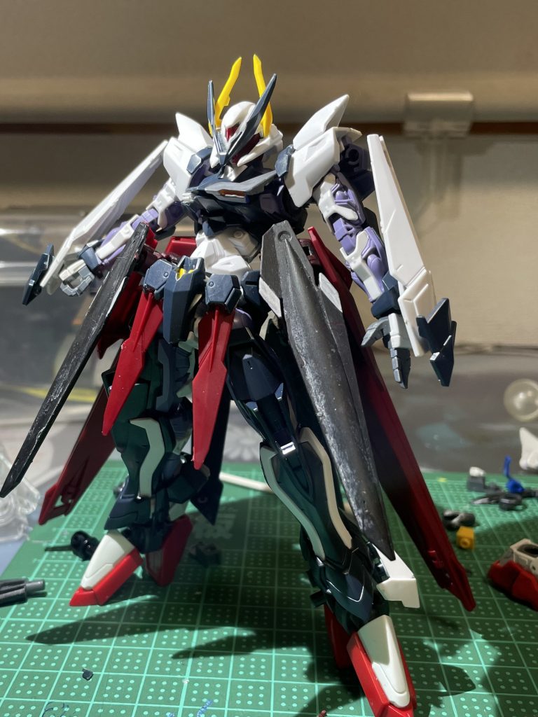 制作工程最初はロードアストレイダブルリベイクベースで作ってました。正直言うとこっちもごつくて好きだった。