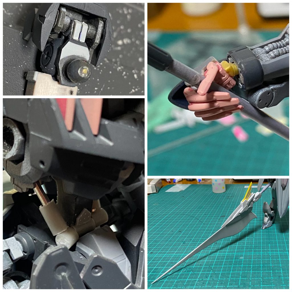 いろいろと工作を。ランスの刃はプラ板から。