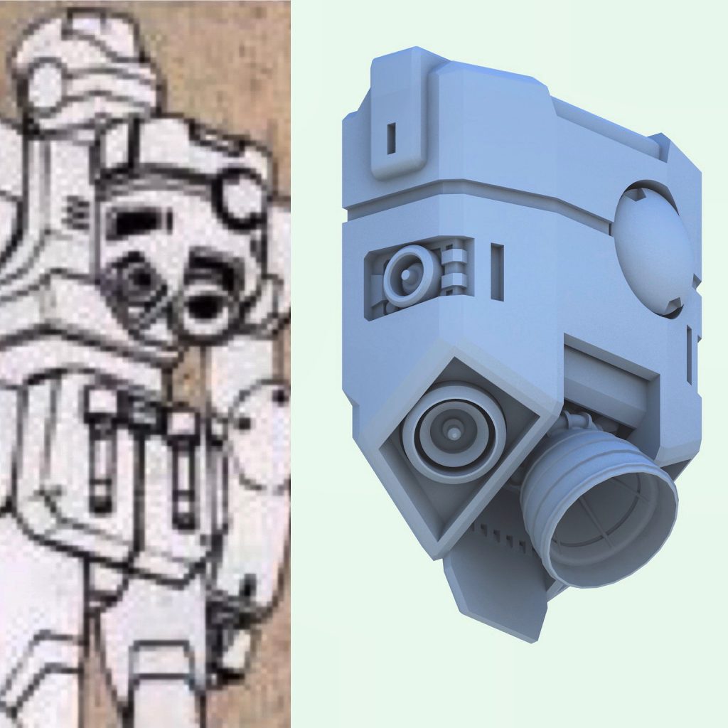 設定画に合わせてモデリング中のCG画像。