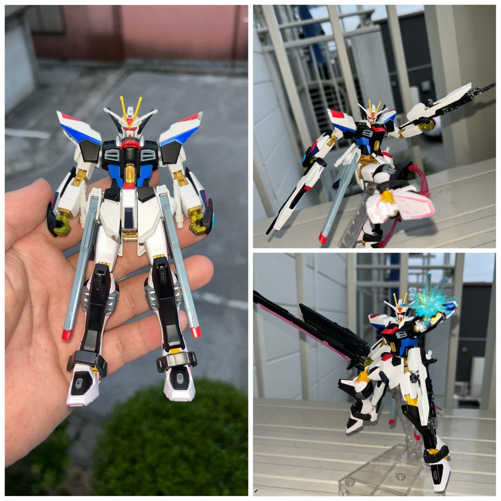 この機体は基本的にスタイの状態で∞ジャスティスの脚部を使用した近接戦闘やデスティニーのマニュピレーターを使用したパルマフィオキーナを使用することができます！そして3枚目の新武器である、大型アロンダイトランチャーソードのソードモードで近接戦闘も行うことができます！