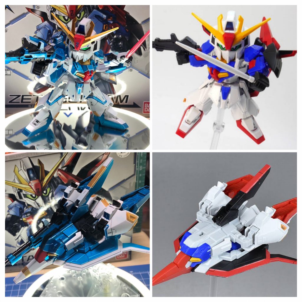 ロールアウト！素組との比較です。ソリッドのトリコロールと比べて軽快なイメージになりました。心身喪失から復活したカミーユが乗ってそうですね^_^b