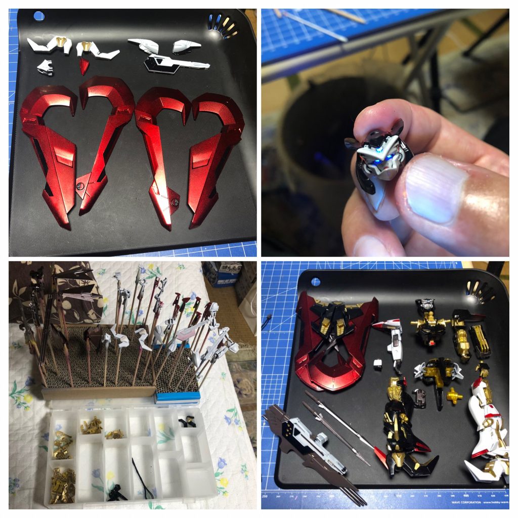 マスキング処理、細部の塗り分けを進めながら組付完了です。毎度ここまできてようやく全体のバランスがわかるので、上手くいっていると1番テンションが上がりますね^_^b