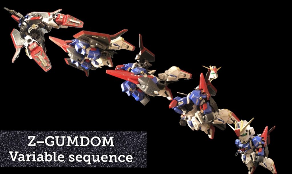 では並べてみましょう。鮮やかに可変っ！な感じがする！！Σ(ﾟДﾟ)皆さんも是非、クロスシルエットZガンダムの可変にチャレンジしてみてください。出来たら可変は3分くらいで出来るから。ホントだよ？改造は自己責任でねっ！！ダメになっちゃったとかの苦情はお受け出来かねます。まあ、言うほど特別なパーツは購入しなくても作れますよ...ジョイントパーツ以外は....