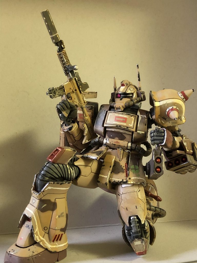 しゃがんで待機させた、関節よく動くの助かる