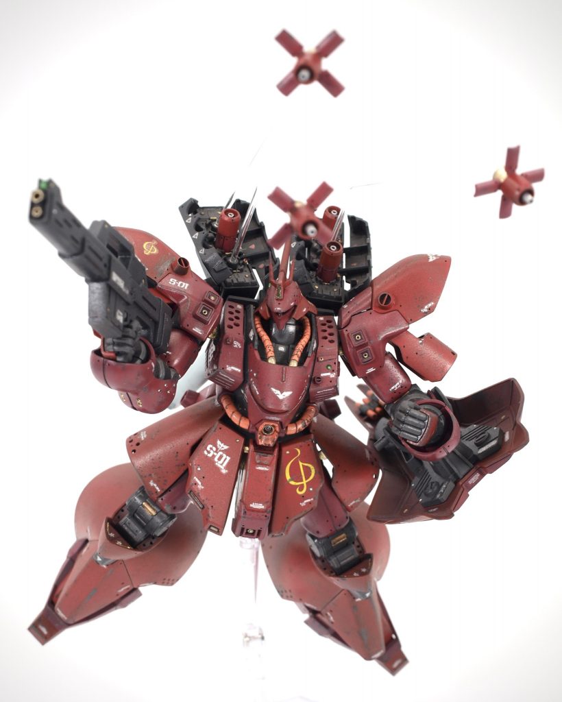 ファンネル飛ばして撮るの難しいこの一つ空けてファンネル展開するのキットのままだとできないです要加工箇所です