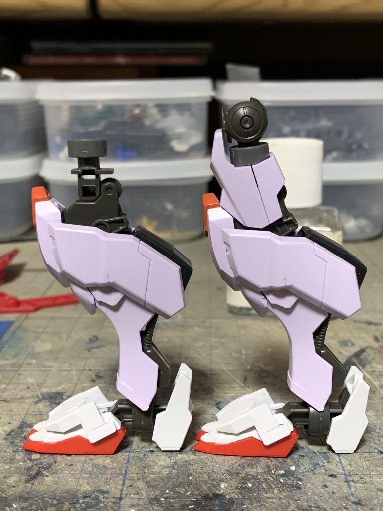 身長を伸ばすために市販パーツで太もも上部にスペーサーを作りました。約5mmほど身長伸びてます。