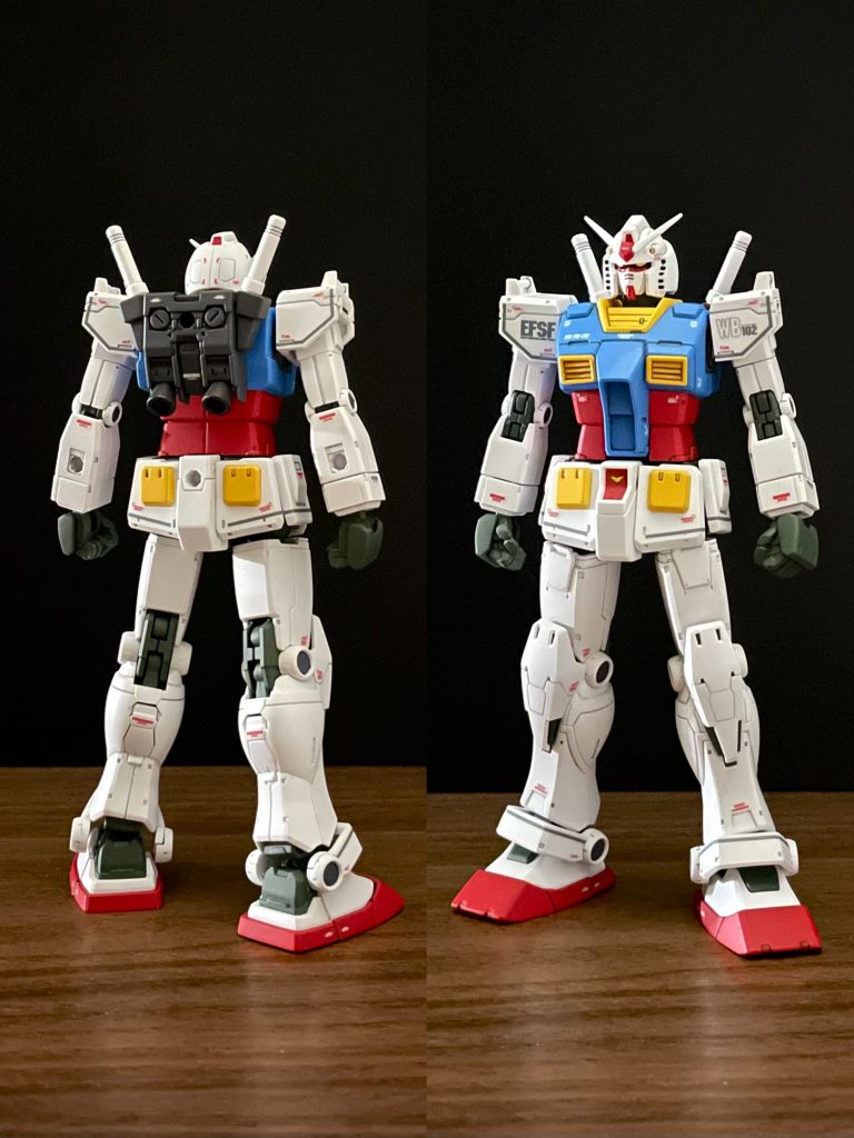 オリジンガンダムをククルス・ドアンの島版ガンダムキットのカラーとマーキングを参考に仕上げました。