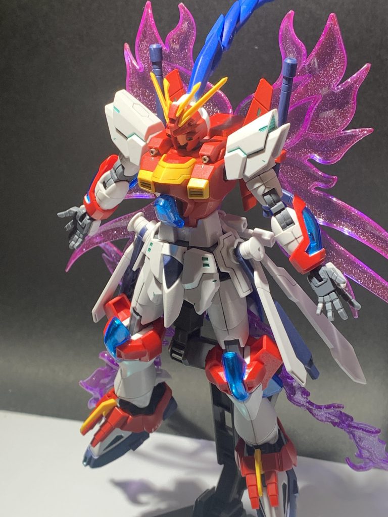 度重なる闘いでハイパーモードを発動できるように至った。エフェクトはディナイアルガンダムから。鳳凰の羽と尾羽をイメージした配置にしています。