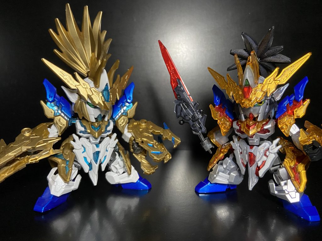 同じくランナー塗装の龍尊劉備と♪せっかくのクリアキットなので活かす方向で楽しんでみました♪ にしても一番くじあんなに流行ってたのに完成品ほとんど見ないなぁ…いいキットだと思います^ ^ 楽しかった！番外編