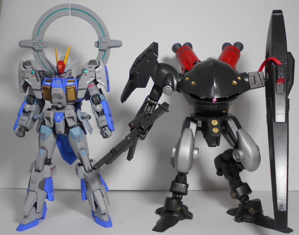以前作成した私のオリガン「ガンダムヘイムダル」とは共通の世界観を持っています。ヘイムダルは技術で高い索敵能力と射程を持っていて、人間の進化であるニュータイプ能力を活かしたゴデュロイとは対の関係にある感じです。叡智VS進化 というライバル関係ですね!戦いを色々想像してもらえると嬉しいです。