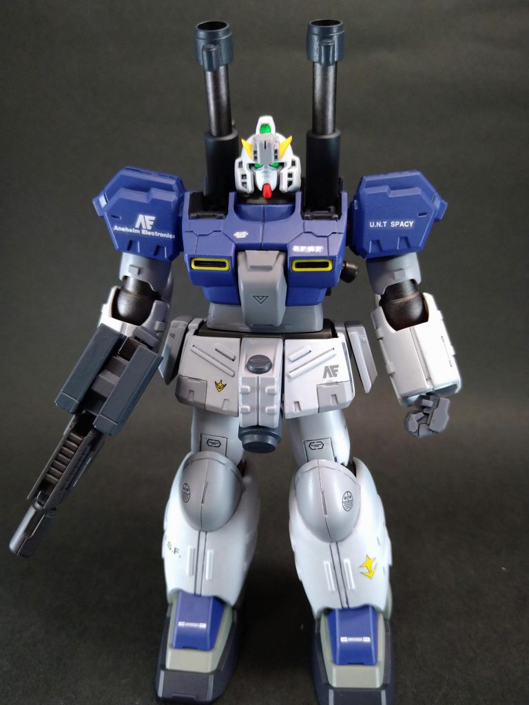 まずは正面から。劇中では試作MSとして開発された