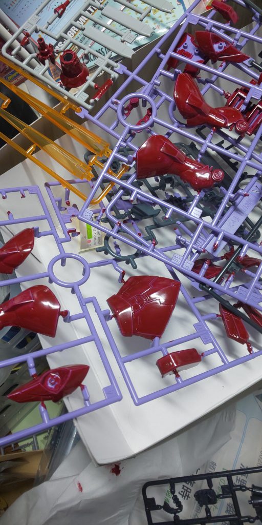 アクリジョンでランナー毎筆塗り→組立後タッチアップ