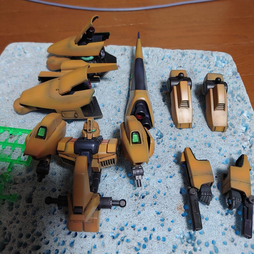 エアブラシで黒立ち上げ塗装。 