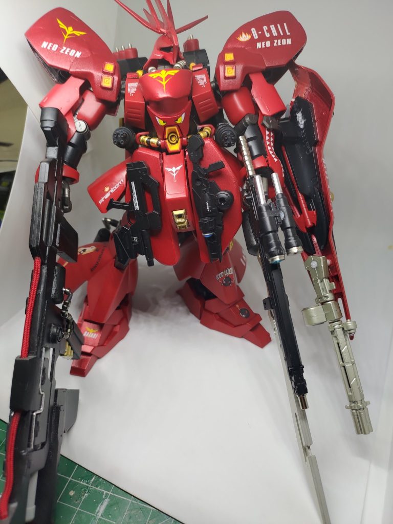 腹部メガ粒子砲に戦闘機のデカールを貼りました