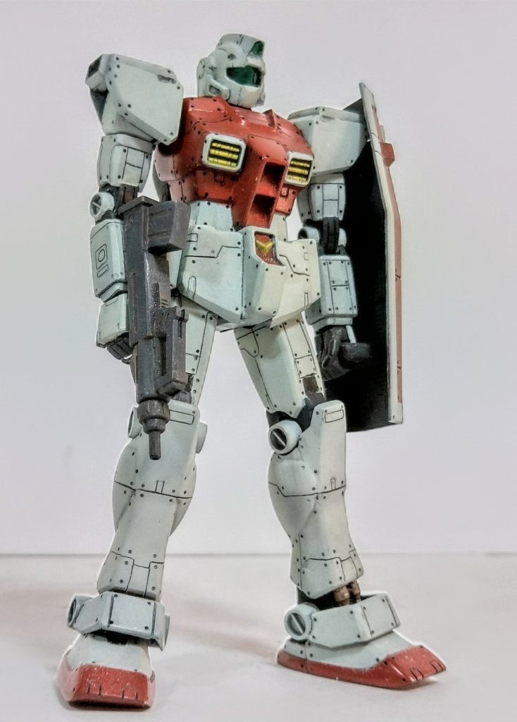 08小隊の第1話でサンダースさんが乗ってた機体ですが、先行量産型と言ってますがほぼジム改の曰く付きですが、ジムバリエーション展開では外せない機体ですので製作しました。