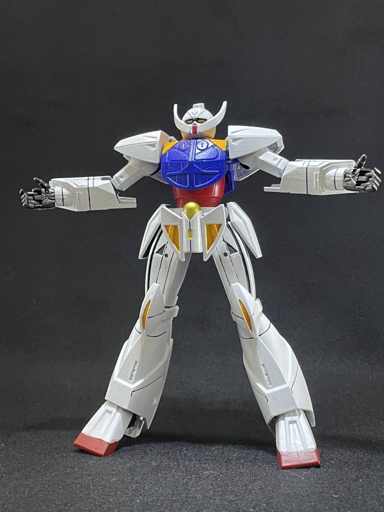 TVアニメ第8話『ローラの牛』の終盤のシーンの再現。このポーズをさせたくてハンドパーツを交換したと言っても過言ではありません。地球人とムーンレイスのどちらも愛するロランの決意が示された、∀ガンダムの中でも一番好きな回です。 ご覧いただきありがとうございました。