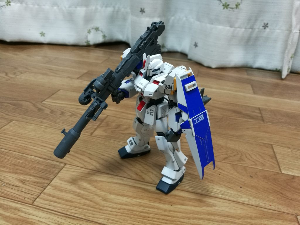 塗装前組み済みジャンクの4号機腕と、リニューアル前の本体シナンジュのバズーカを持たせる案もありました 後から作ってもいいかも