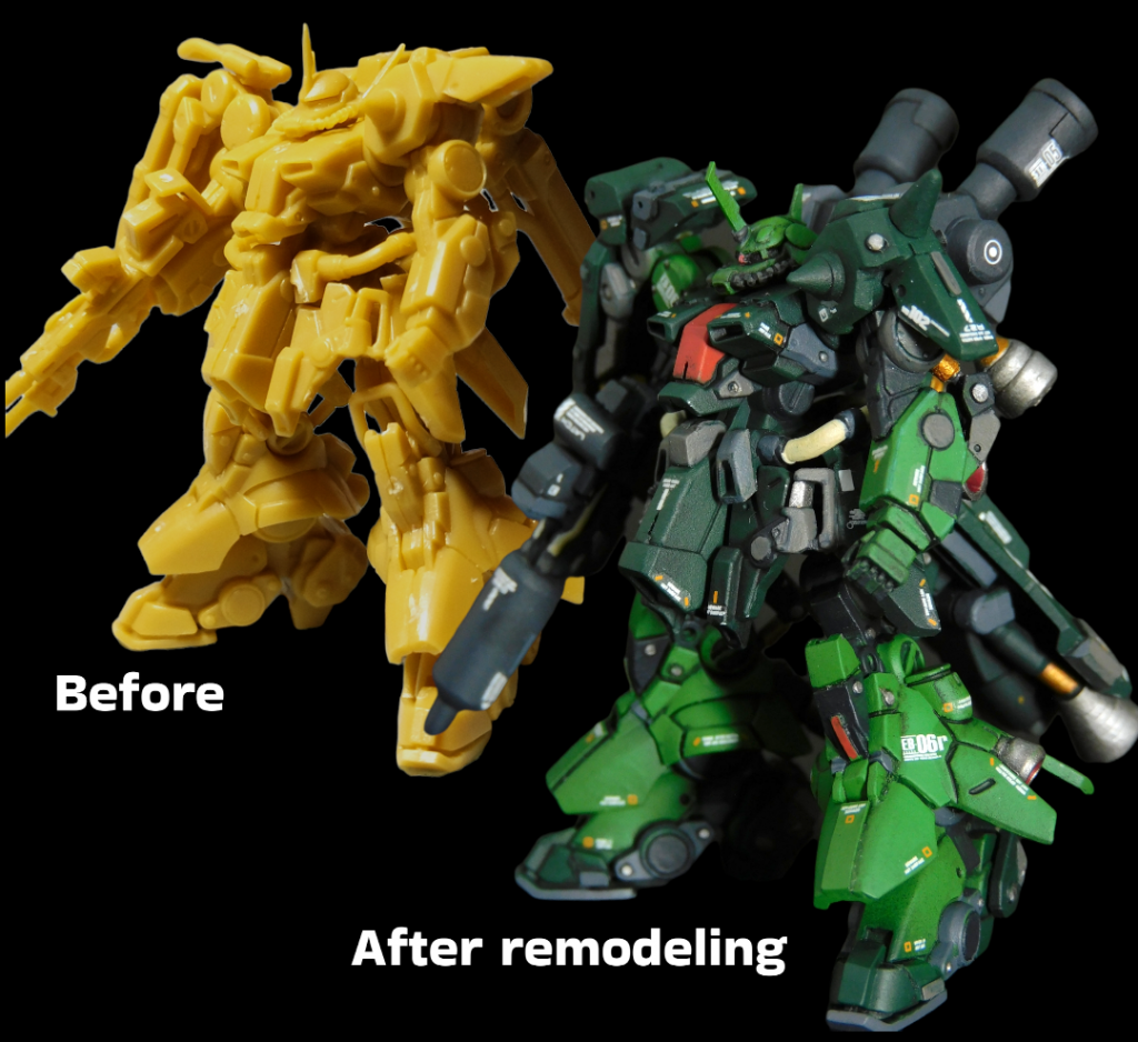 元キットと形状が異なる部分は、新規パーツを作ったり、形状を変更して対応💪