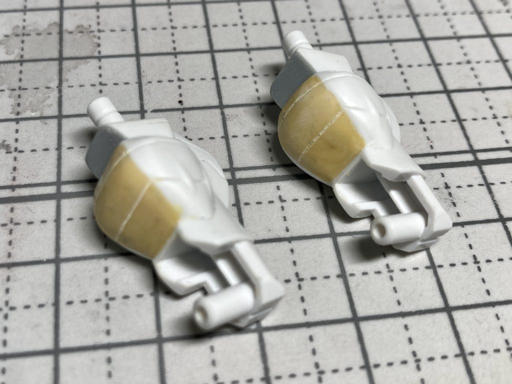 素組み→加工後→塗装後