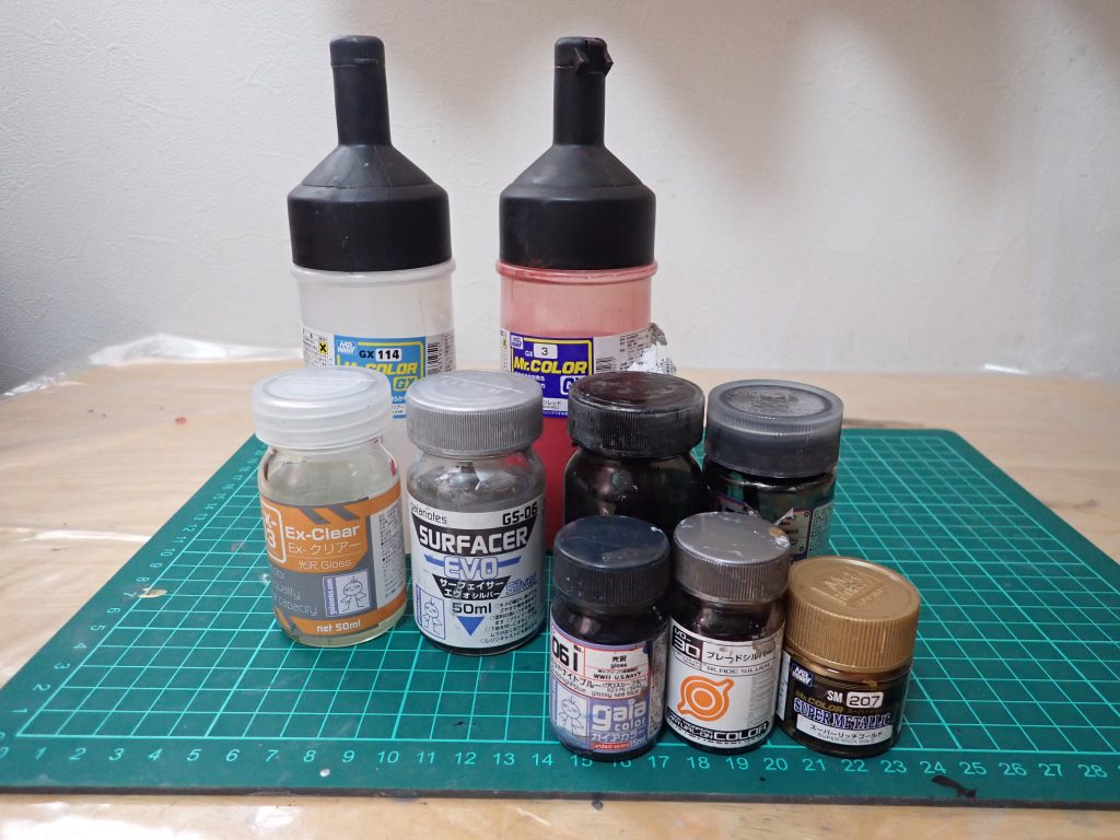 今回使用した塗料です。今回はほぼサフは使用していません。