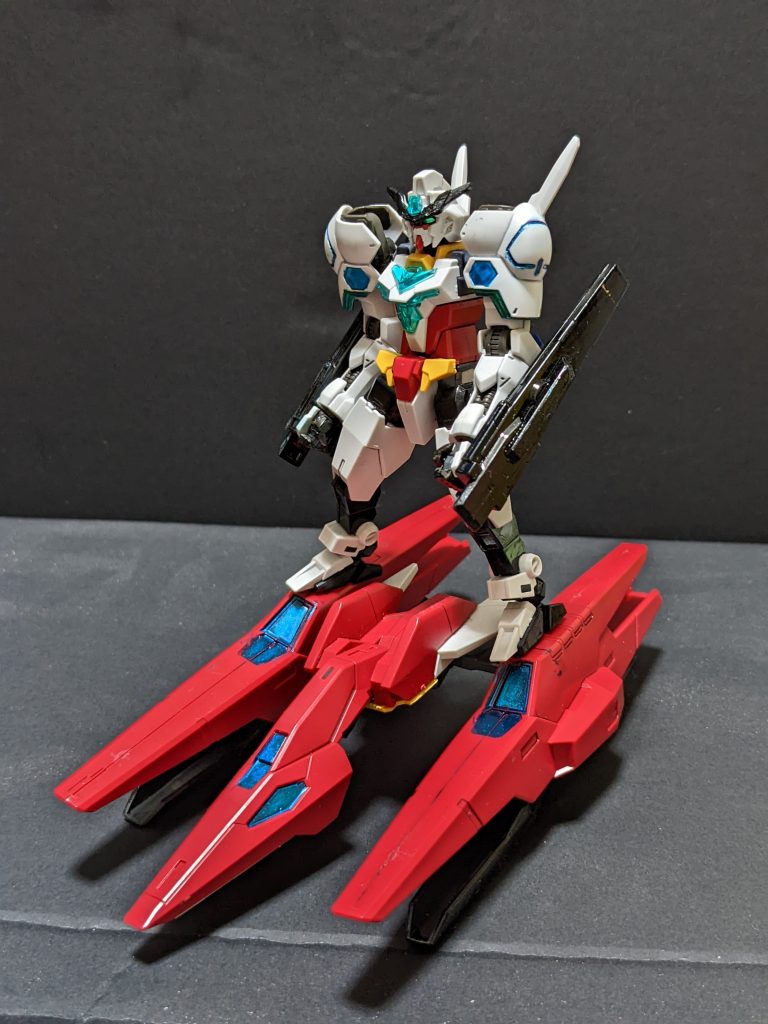 サポートメカ【スカイブラスターユニット】武装　プラズマ粒子砲　　GNミサイルコアガンダムのスカイユニットとGNアーチャーのミキシングです。