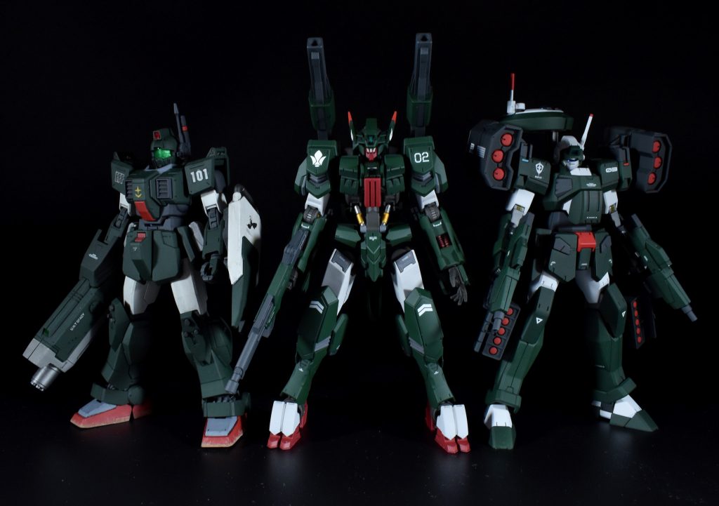 Mr.カラーの暗緑色をよく使っているので、同じようなカラーリングを並べて小隊風に、、