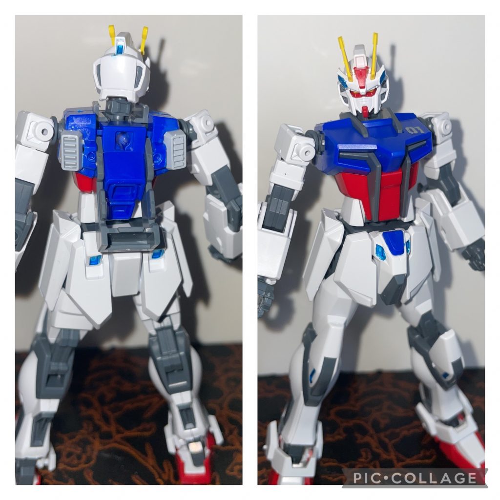 基本造形。まんまストライクじゃが…・スラスターによる高速移動が可能。・頭部、型部にバルカン砲。・格闘用ナックル有り。・素早い動きで近接戦闘を有利に進める。・装甲は薄めで、軽量化されている。硬さは失われていないが、バズーカほどの衝撃やビーム兵器ほどの貫通力があると簡単に削れる。・左胸部分に識別番号がある画像は一号。試作零号機もある(制作済み)二号以下は基本は同じ、パイロットにより兵装などのカスタムがみられる。