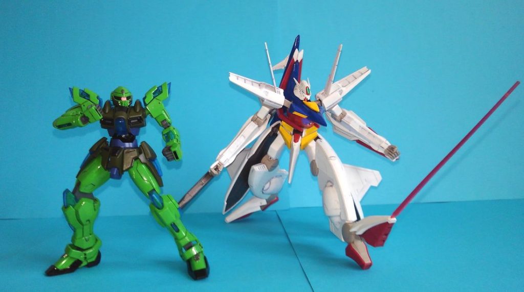 （ドアン島にて結果にコミットしやたら細長くなったザクとガンダム）閲覧ありがとうございました！