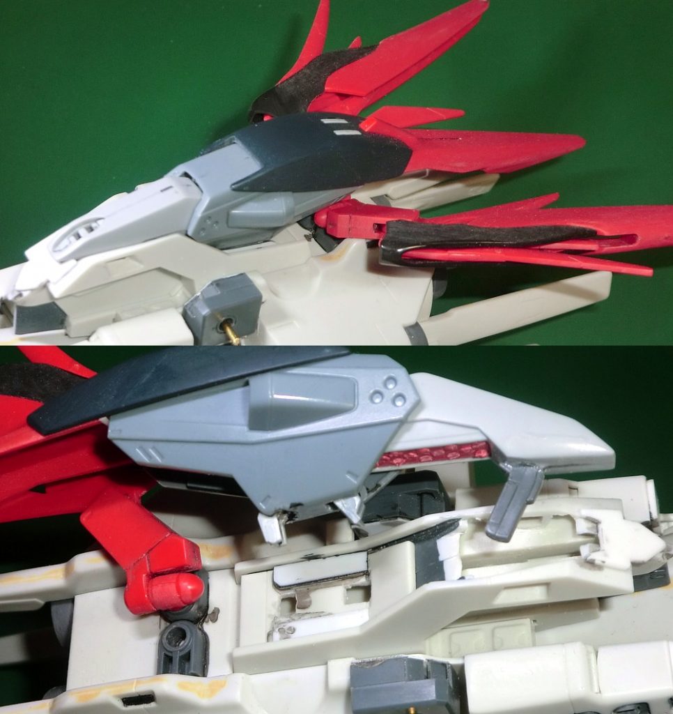 ブレイズウィザードは両側側面パーツを使い、ジャンクパーツで固定