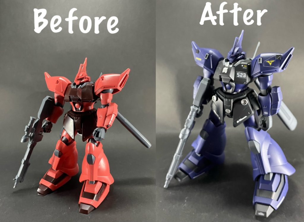 素組みとのビフォーアフターです😆かなり印象は変わったかなと思います。