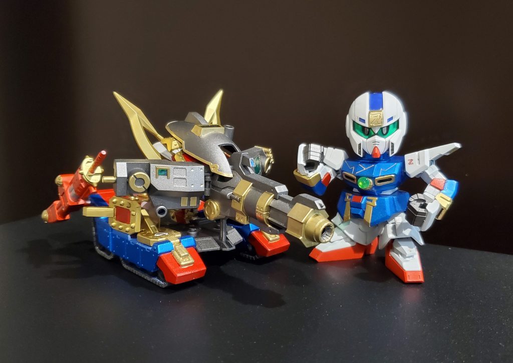 さてメインの支援メカ、武者戦車(むしゃたんく)とのツーショット。昔のよりだいぶ支援してくれそうですよね(笑)