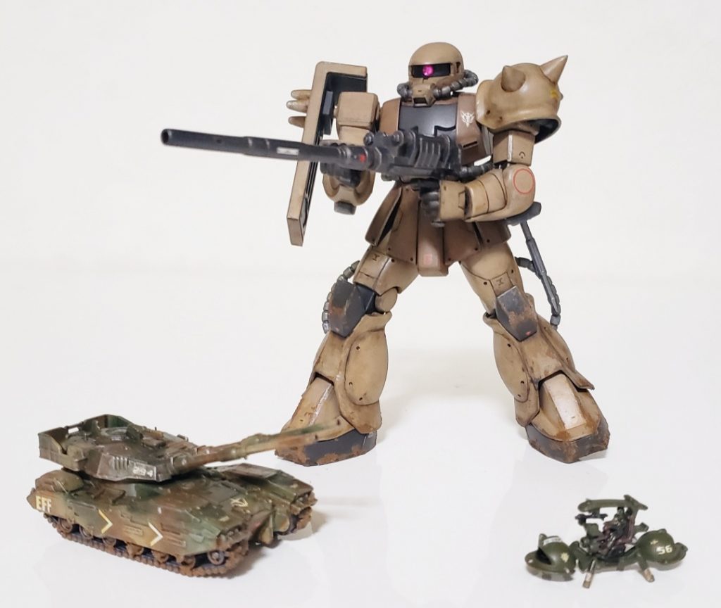 キットに付属する61式戦車とワッパです。