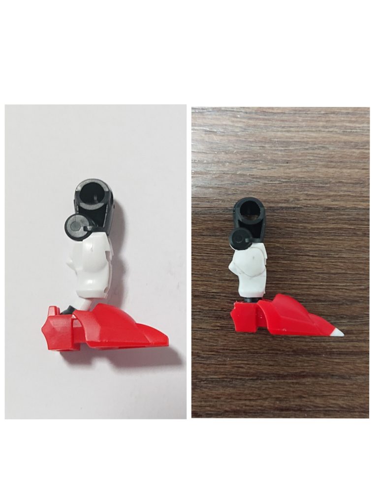 足首の接続位置変更そもそも素組の時に足首が折れた事から制作が始まりました。