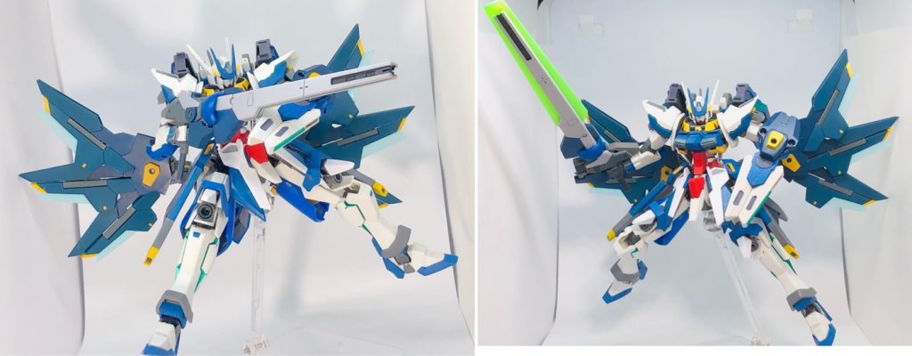 ライフルはロングレンジビームライフルになりました。バレルの位置を変えることで対艦刀モードになります。