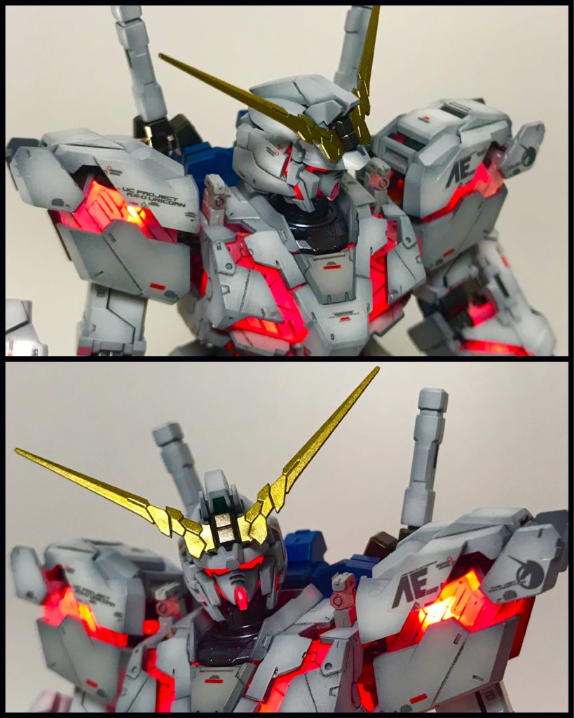 固定ポーズ、非変形ですが赤と緑両方に発光して自宅でお台場気分を味わえるいいキットです