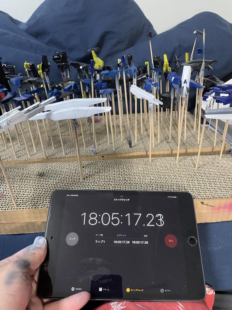 塗装終わりでこのタイム(めちゃくちゃ生活感のある画像で申し訳ないです)