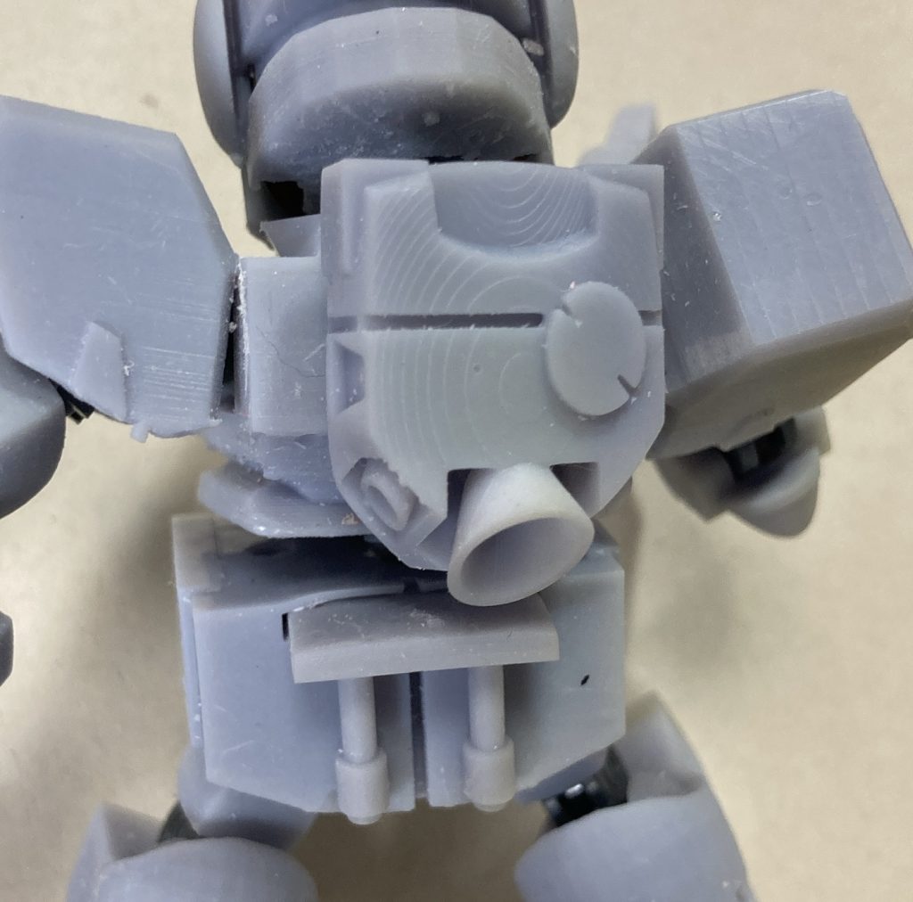 バックパック出力したところ。積層痕は頑張って消しました。