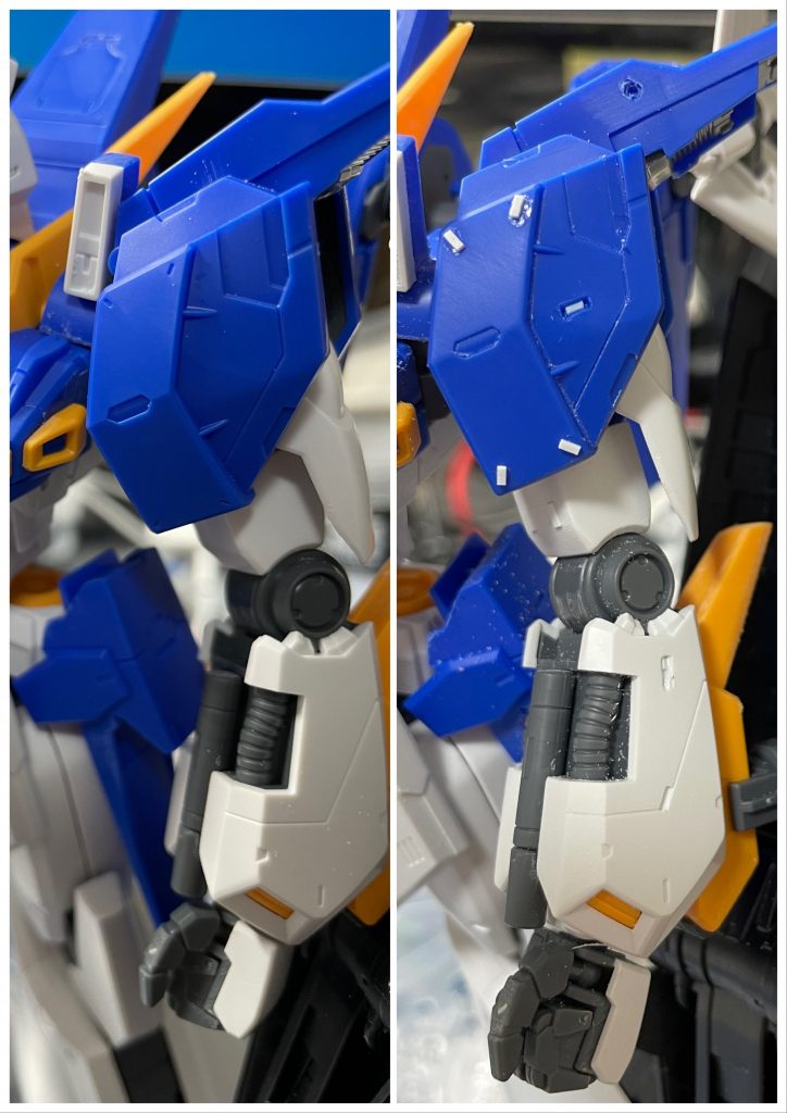 肩、腕のディテール