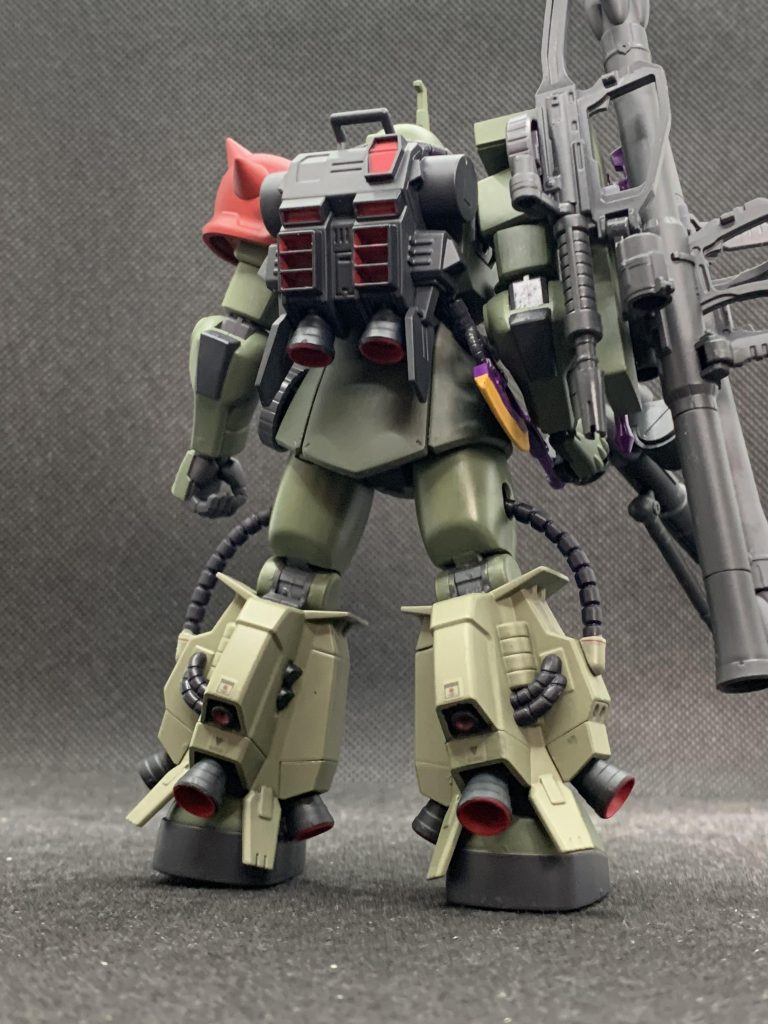 バーニアの塗装はこだわりまくったとこ。脚のバーニアは作業中にピンが折れたので真鍮線で補修。地味に手がかかってます。