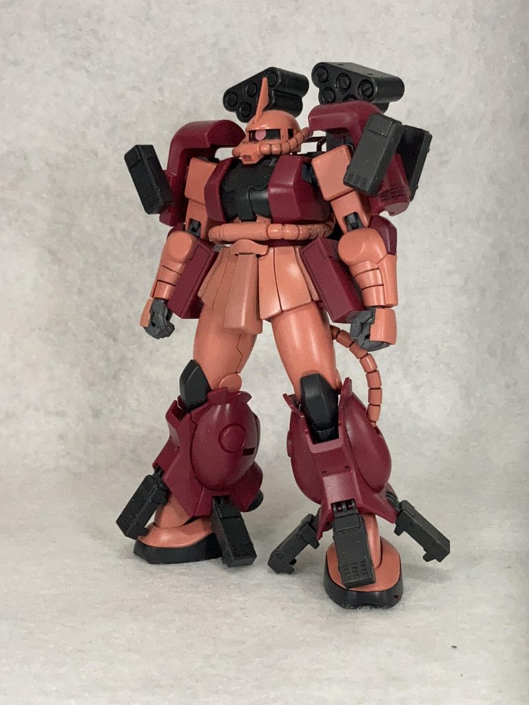 HGリバイブザクをベースにアメイジングブースターと高機動型ザクを混ぜたものになります