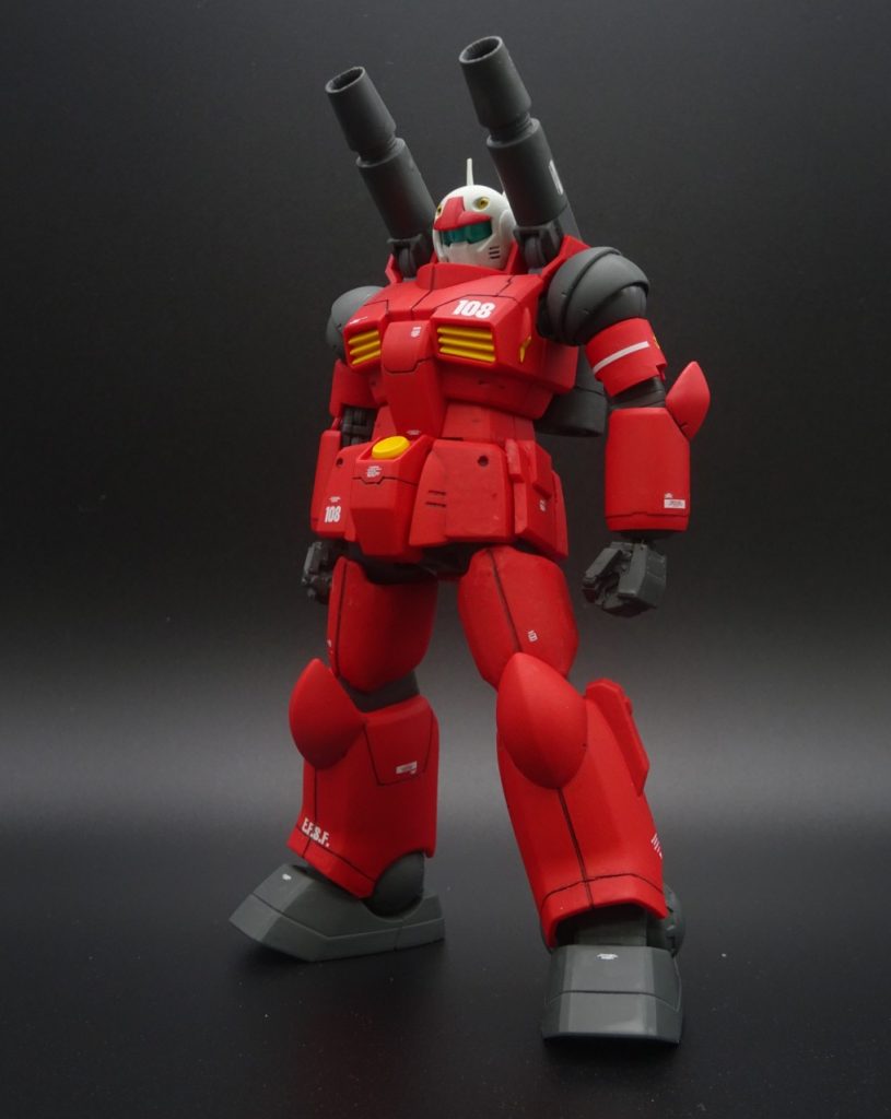 REVIVE版はシュッとしてるのですが、ファースト世代のガンキャノンのイメージはムッチリガッチリ体型なので、好みのイメージに近づけるため、初めてのスタイル改修に挑戦してみました。